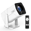 Projector with WiFi and Bluetooth, Smart TV OS with Officially Apps, 270° Rotatable Ceiling Projector, 1080P, Auto Keystone, Zoom, Mini, Outdoor Movie