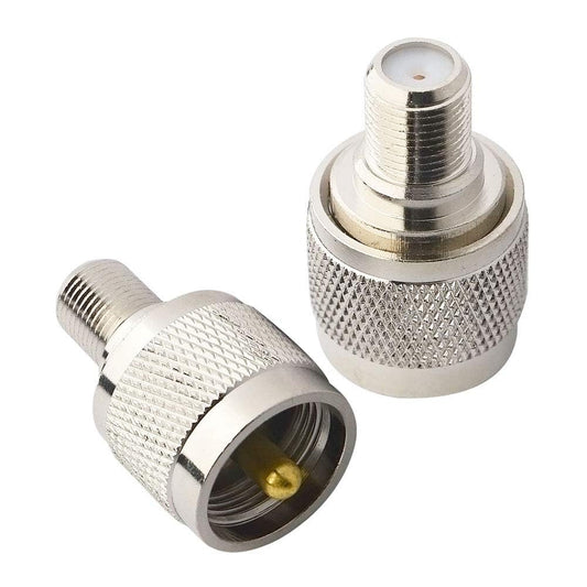 Boobrie 2-Pack PL259 Adapter UHF to F Type Antenna Adapter F Female to UHF Male Coaxial Connector RF Coax Connector for TV Wireless LAN Devices Wi-Fi