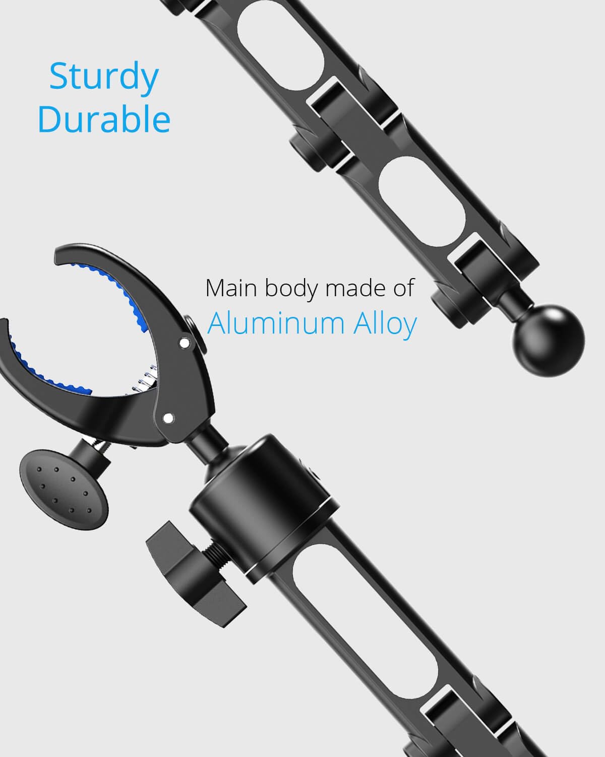 Quyee Phone Holder Car, Rear View Mirror Phone Holder - Aluminum Alloy Mount Multi-Angle Adjustment Rotatable and Retractable Compatible with All 4-7