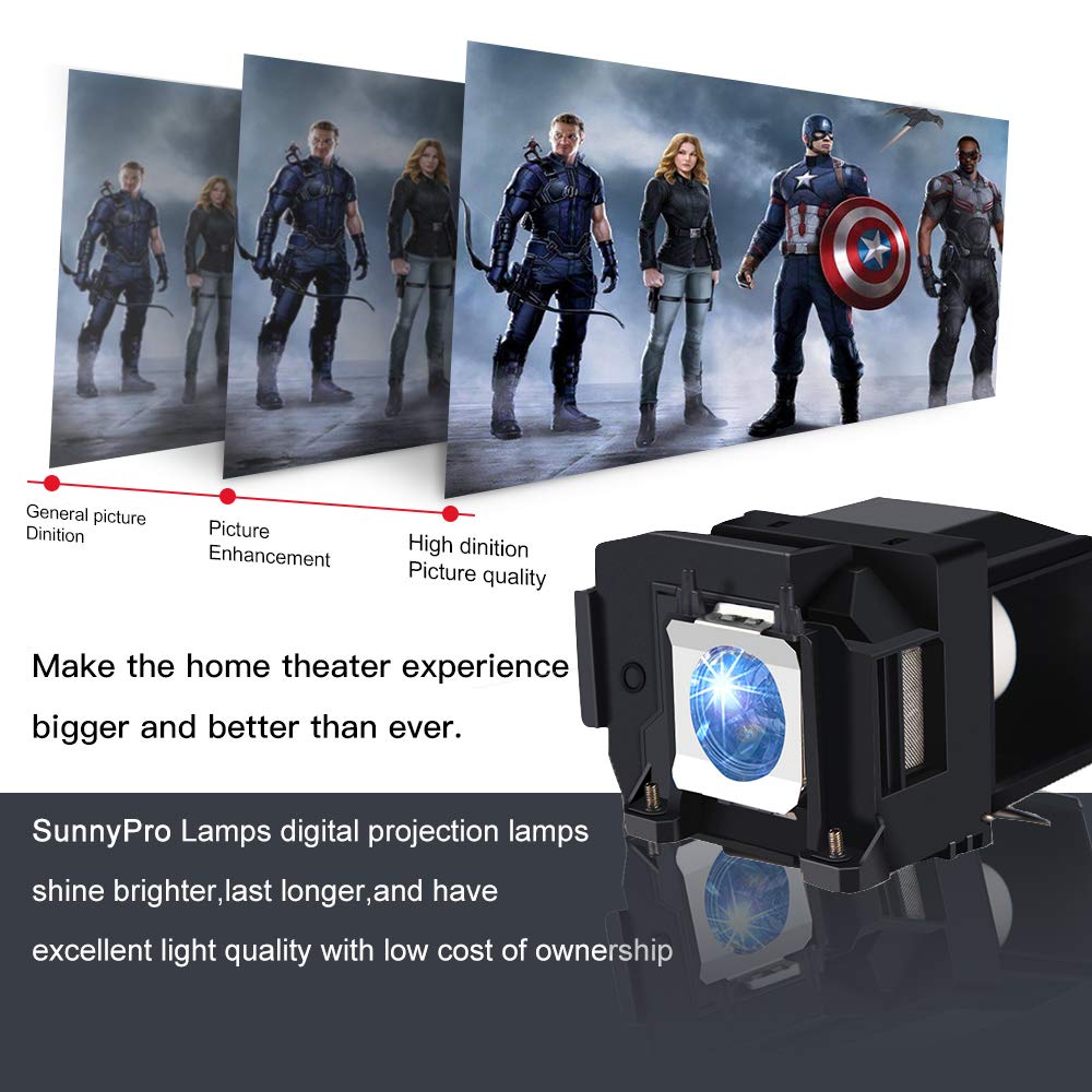 SunnyPro V13H010L85 ELPLP85 Replacement Projector Lamp Compatible with Epson EH-TW6600 EH-TW6600W HC3000 HC 3100 HC3500 HC3510 HC3600 HC3600e HC3700