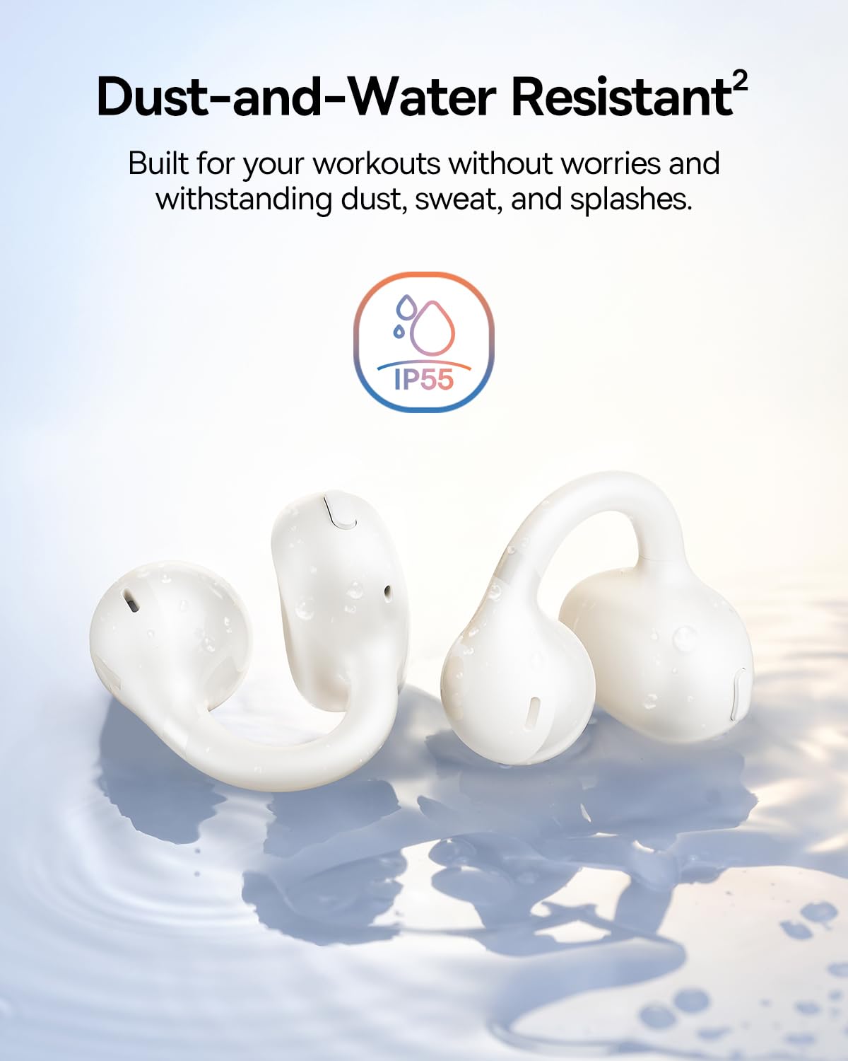 Baseus Bass BC1 Open Ear Earbuds Clip-On Headphones, Open-Ring Comfort with Tri-Curve Snug Clip, Powerful Sound with SuperBass, 4-Mic Clear Calls