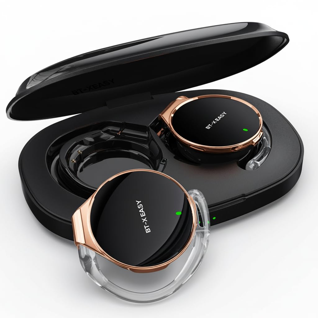 BEVCEFCC Wireless Headphones with Ear Hooks, 52Hrs Playtime, Open Ear Headset Bluetooth 5.4, Lightweight Headphones, Clip-On Ear Design, Dual Device