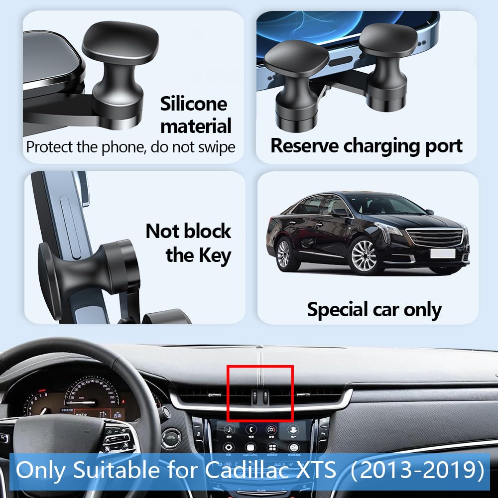 LUNQIN Car Phone Holder Mount for Cadillac XTS 2013 2014 2015 2016 2017 2018 2019 Auto Accessories Interior Decoration Mobile Cell Smartphone Bracket