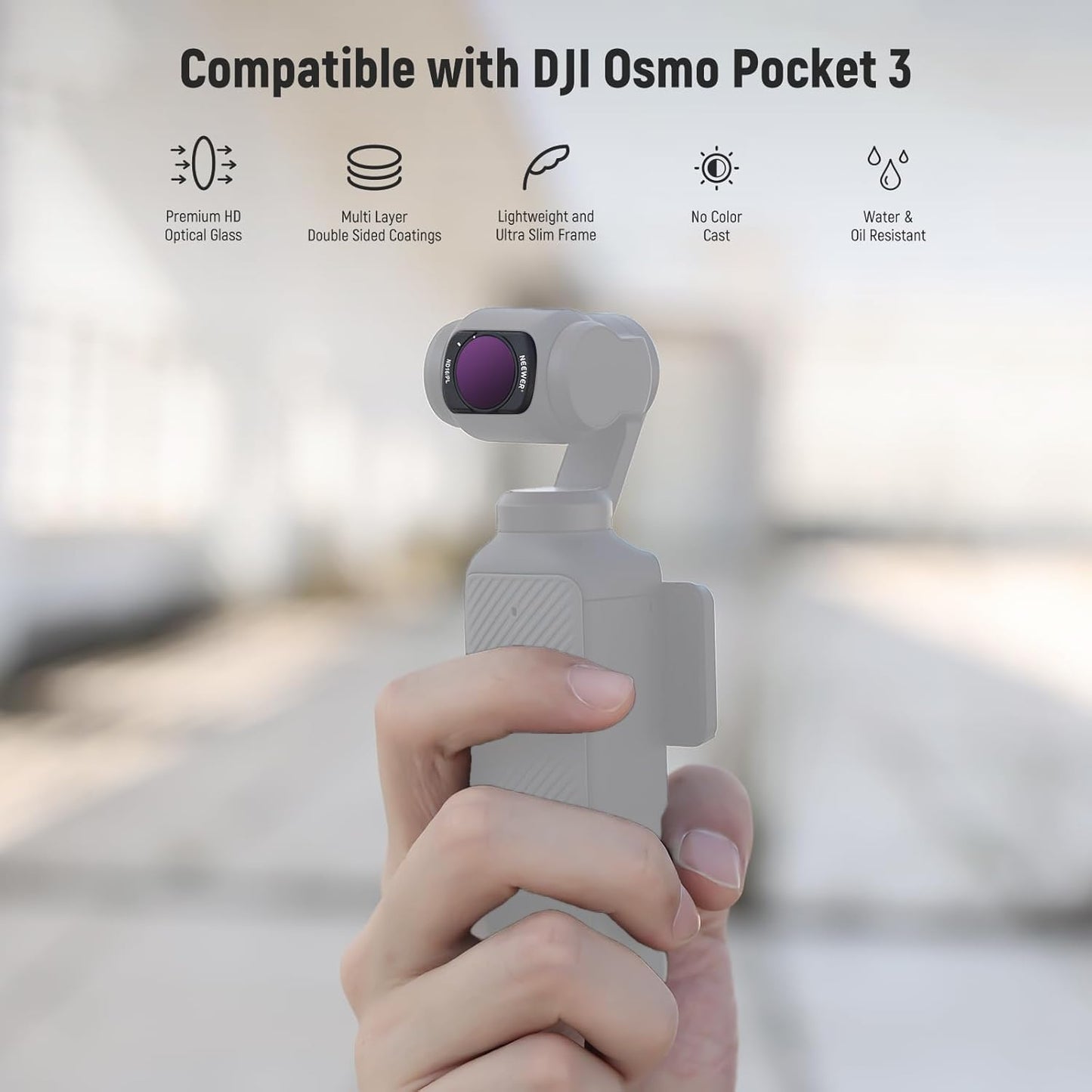 NEEWER Magnetic ND & CPL & Effect Filter Set Compatible with DJI OSMO Pocket 3, 14 Pack CPL ND8/16/32/64/128/256/1000 ND8/PL ND16/PL ND32/PL ND64/PL