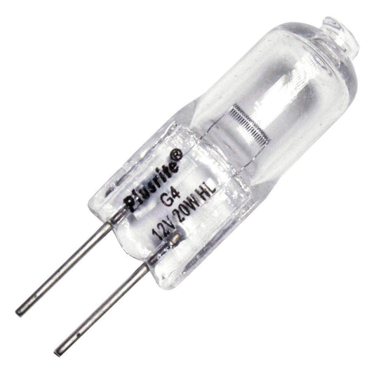 Plusrite 3302-20 Watt Halogen Light Bulb - T3 - G4 Base - Clear - 2,000 Life Hours - 350 Lumens - 12 Volt,