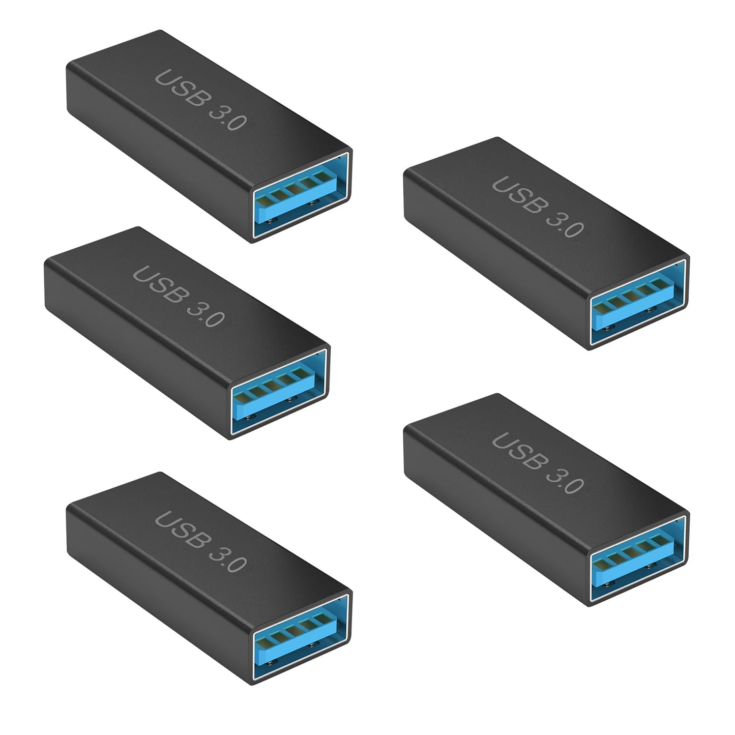 USB Female to Female Adapter 5 Pack, Type A 3.0 Female to Female 3.0 Cable Coupler, High Speed USB Extension Connector, Suitable for Connecting Two…