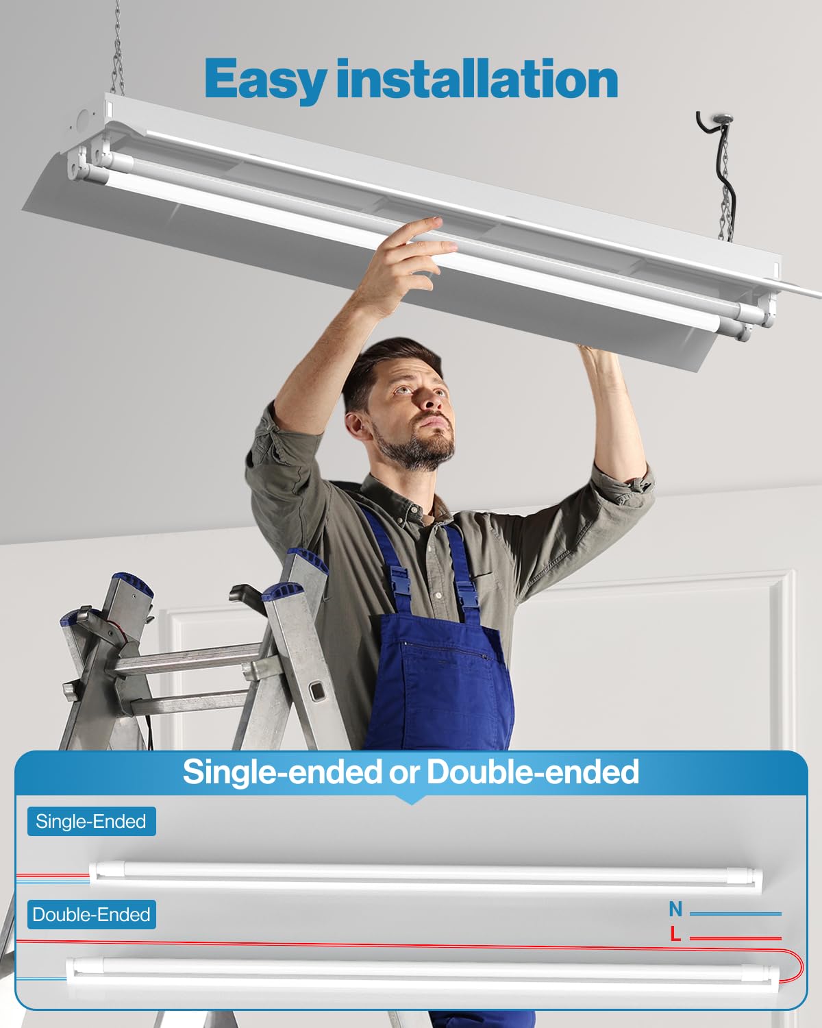 Sunco 10 Pack 4 Foot T8 LED Tube Light Bulbs, 6000K, 20W, Hybrid A+B