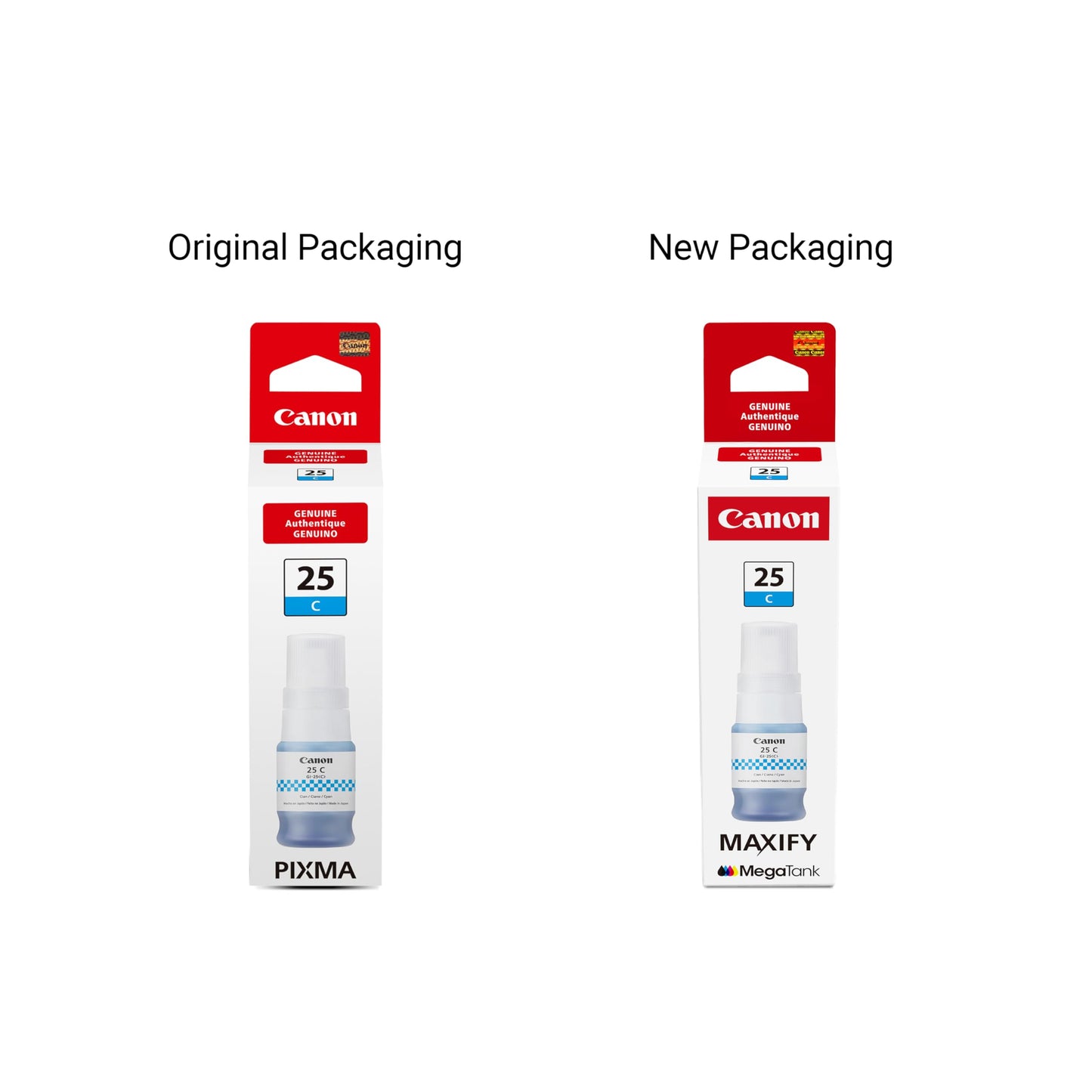 Canon GI-25 Genuine Cyan Ink Bottle, Compatible with Megatank GX2020, and GX1020 Printers
