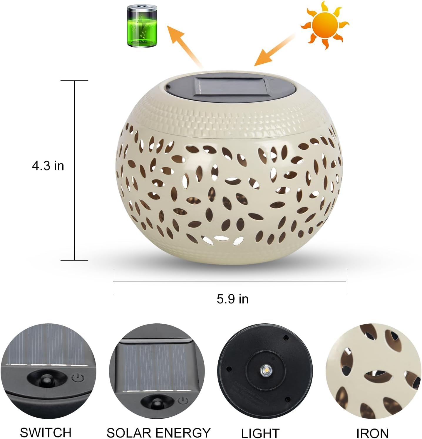 OMRAYTU 2 Pack Solar Table Lanterns Outdoor Waterproof LED Lights White, Solar Powered Decorative Lantern for Indoor Desk Bedroom Patio Garden Pathway
