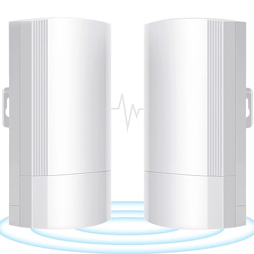 Wireless Bridge Set 900Mpbs 5.8G WiFi Outdoor CPE Point to Point Long Range up to 2-3KM CPE200 with 12dBi High-Gain Antenna?24V PoE Power, IP65