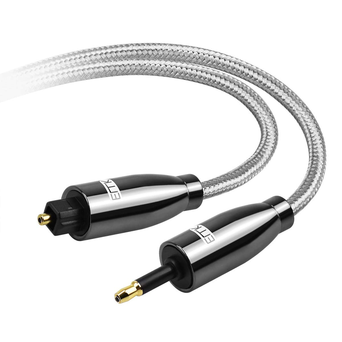 Optical Audio Cable, EMK Toslink Optical to Mini Toslink Optical Cable with Braided Jacket for Home Theater, Sound Bar, TV, PS4, Xbox