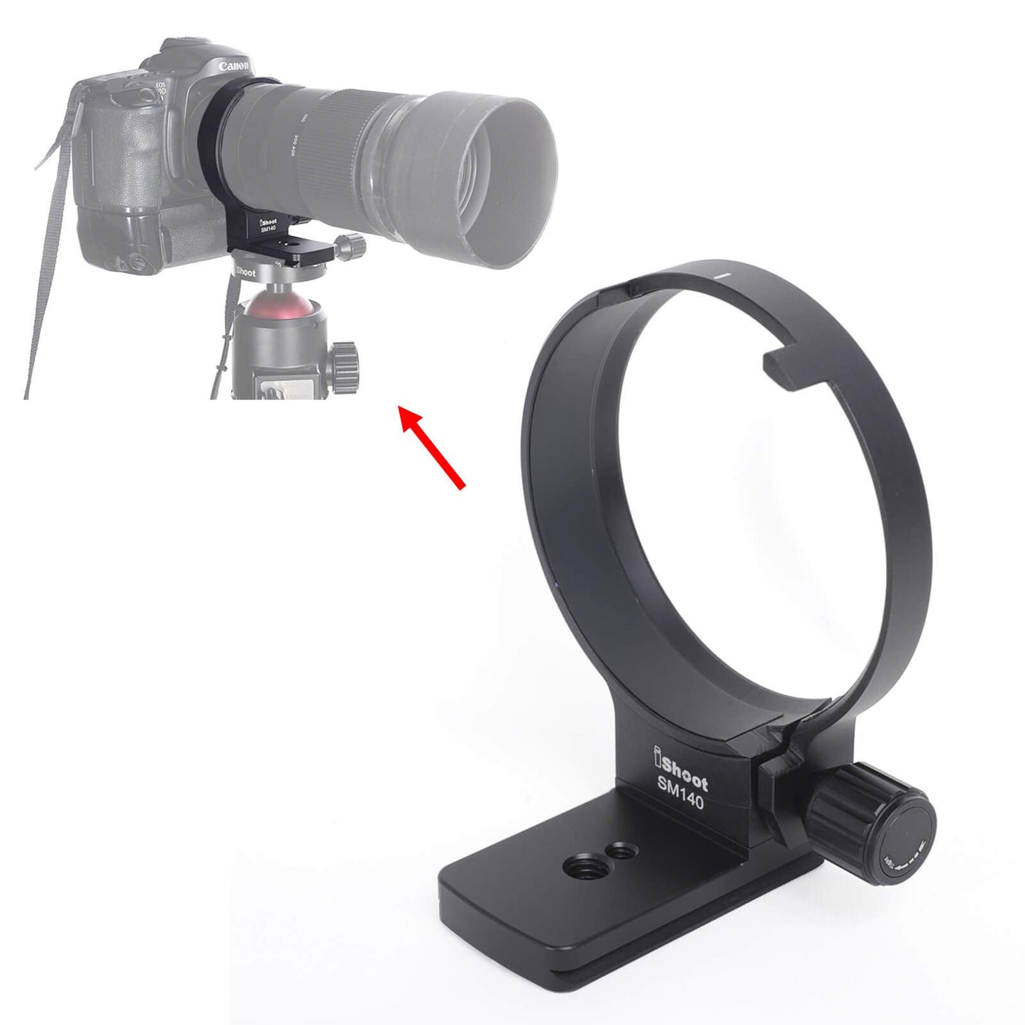 iShoot Tripod Mount Ring, Lens Collar Support Compatible with Sigma 100-400mm f/5-6.3 DG OS HSM Contemporary Lens (EF/F Mount), Bottom is ARCA Quick