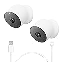 Google Nest Cam Outdoor or Indoor, Battery - 2nd Generation 2 Pack with Extra Replacement Cable