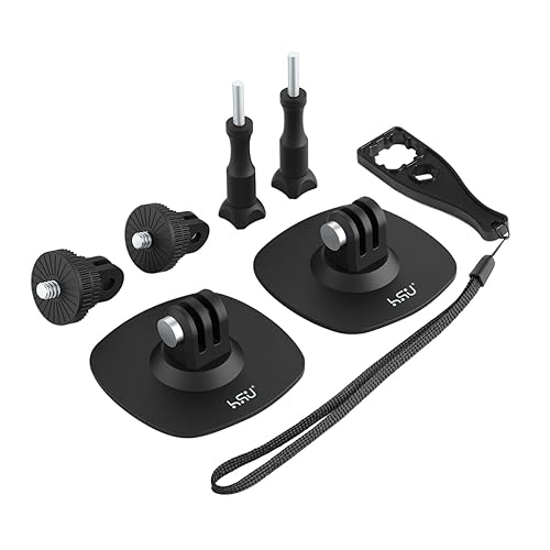 HSU Flexible Adhesive Mount Kit, 3M Helmet Adhesive Sticky Mounts Compatible with Insta360 X4 X3 X2 X One RS, GoPro Hero 12/11/10/9/8/7, GoPro Max