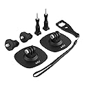 HSU Flexible Adhesive Mount Kit, 3M Helmet Adhesive Sticky Mounts Compatible with Insta360 X4 X3 X2 X One RS, GoPro Hero 12/11/10/9/8/7, GoPro Max