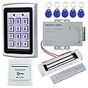 LIBO Full Access Control System Kit Set Metal Controller Keypad 500 Users, 3A Power Supply Switch DC 12V Electric Magnetic Lock 180kg/350lbs + Door