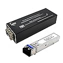 Yjntoximc Mini Gigabit Fiber Media Converter with 1310nm SM Dual Fiber 20km SFP Module, 10/100/1000Mbps Ethernet to SFP Transceiver, USB C 5V Powered