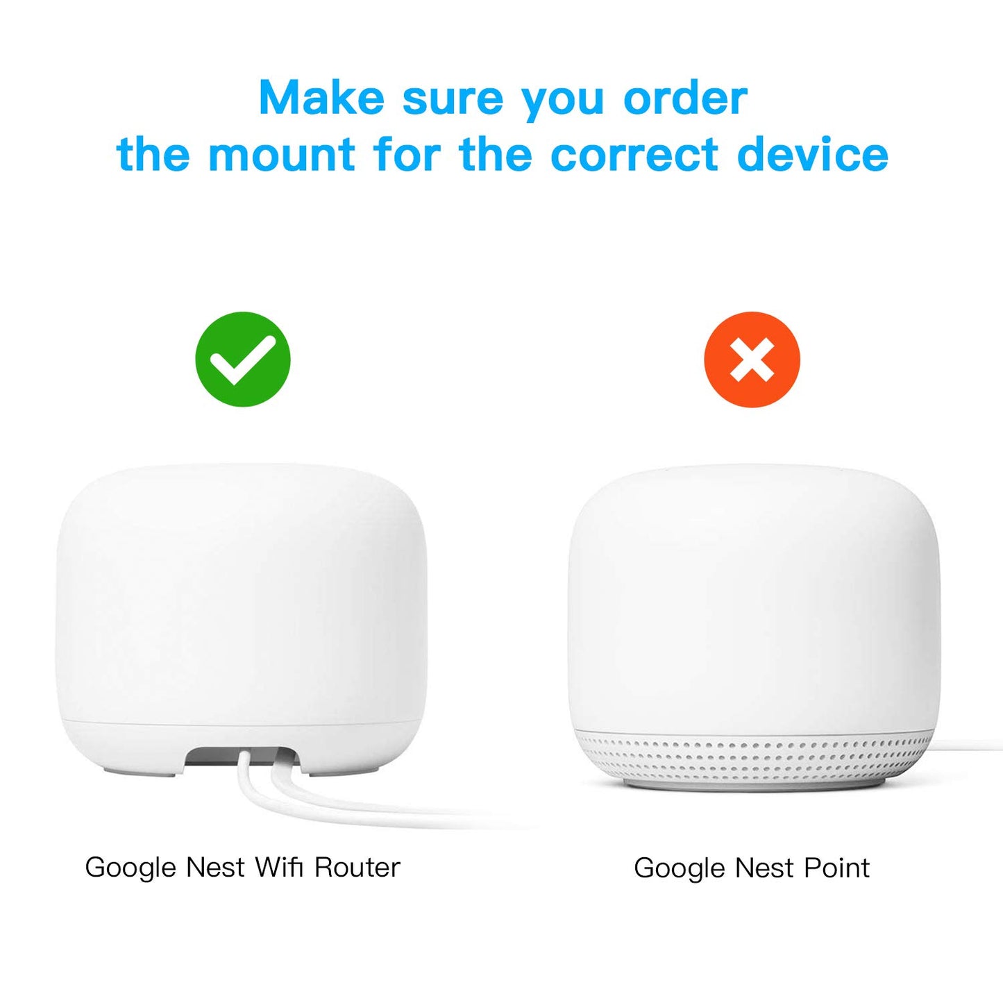 HOLACA Outlet Wall Mount Hanger for Google Nest WiFi Router(2nd Generation), Space Saving Holder, Easy Moved, Cord Management for Google Nest WiFi