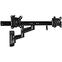 StarTech.com Wall Mount Dual Monitor Arm Articulating Ergonomic VESA Wall Mount for 2X 24 Displays Synchronized Adjustable Crossbar