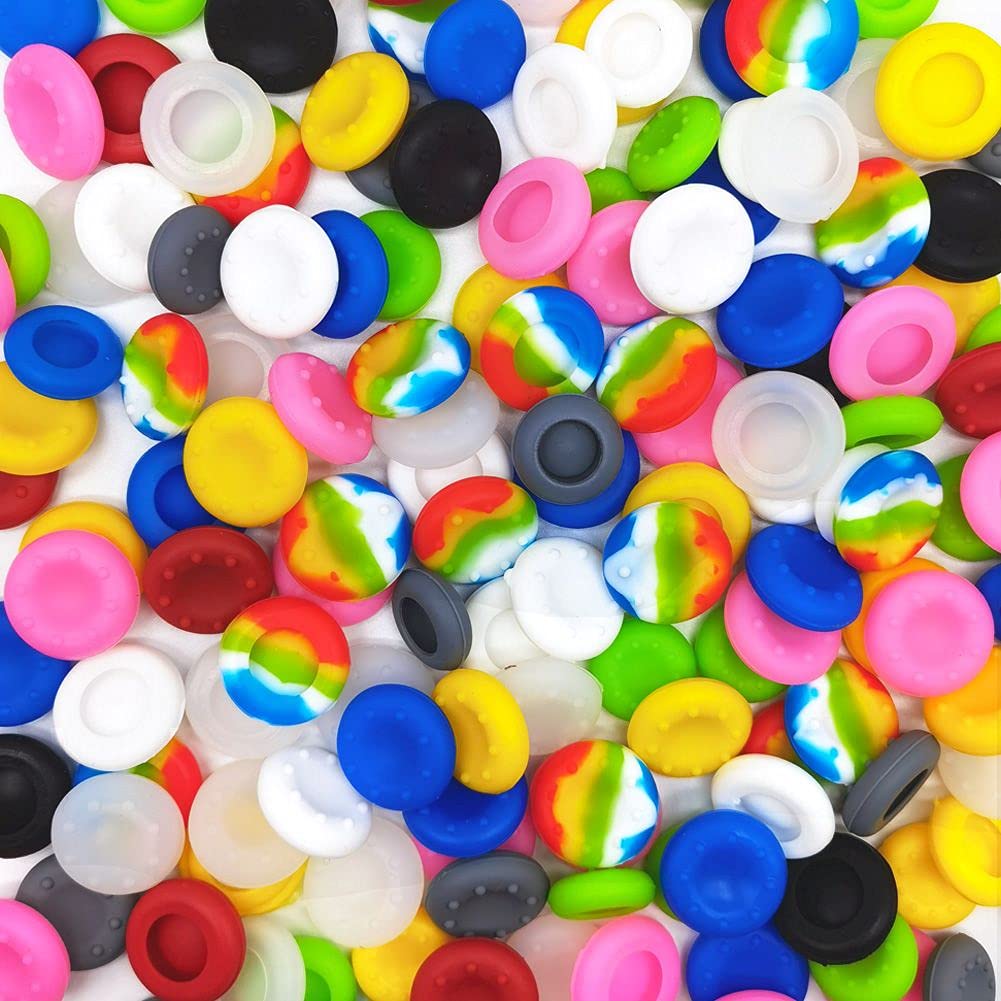 40 Pcs Colorful Silicone Accessories Replacement Part Thumb Grip Cap Cover, Analog Controller Thumb Stick Grips Cap Cover for PS2, PS3, PS4, Xbox 360