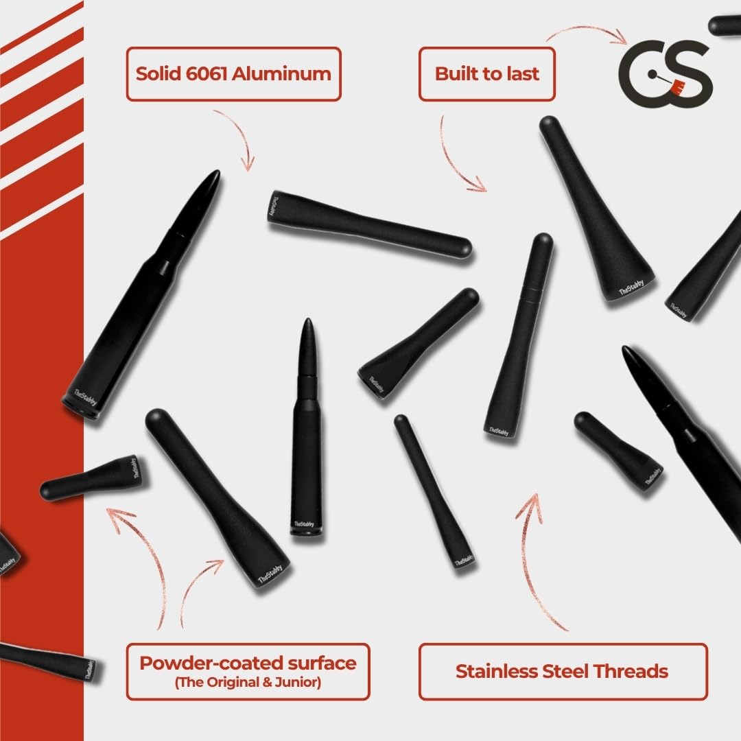 CravenSpeed Stubby Antenna Compatible with Harley-Davidson Motorcycles 1998-2023 | 4 inches | Short Antenna Replacement | Made in The USA