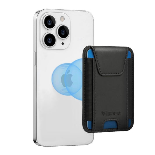 SparkMark Genuine Leather Magsafe compatible Wallet for Men & Women- Slim Magnetic Phone wallet & Card Holder for Phone Case - RFID Blocking Magnetic