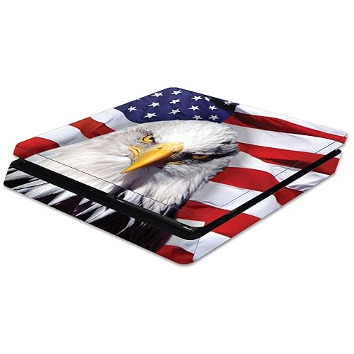 MightySkins Skin Compatible with Sony PS4 Slim Console - America Strong | Protective, Durable, and Unique Vinyl Decal wrap Cover | Easy to Apply