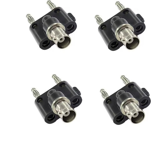 Lagogia 4mm BNC Female to 2X 4mm Dual Banana Male Coaxial RF Binding Post Adapter Connector, Pack of 4