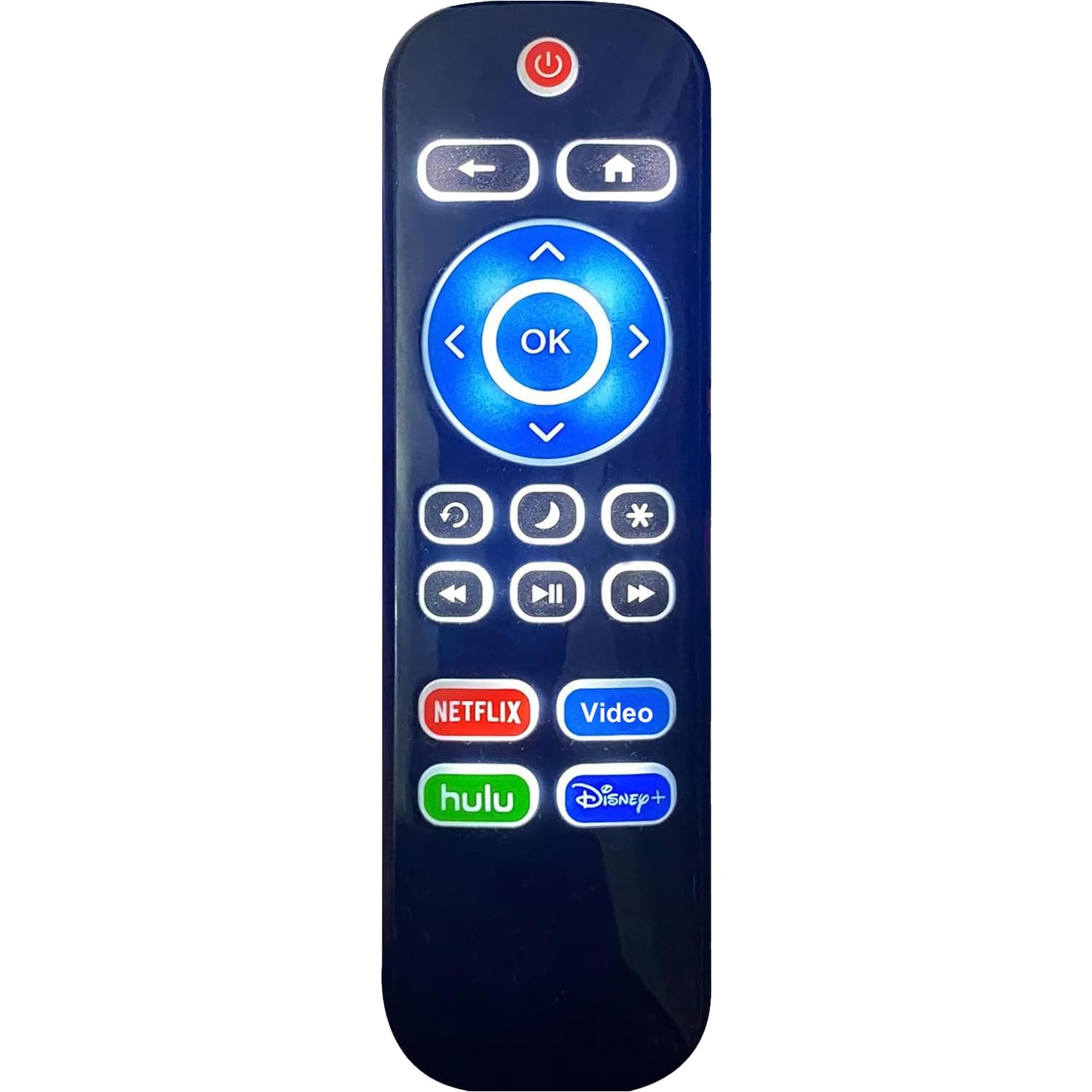 Replacement Backlit Remote Control for TCL/Hisense/Sharp/Philips/Onn/Element/Insignia/Westinghouse Roku TV (NOT for Roku Stick or Box)