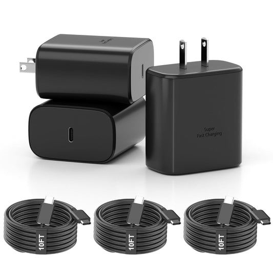 Samsung 45W Super Fast Phone Charger, 45W Type-C Android Phone Charger Fast Charging Block with 10FT Type C Cords for Samsung Galaxy S26 Ultra/S25