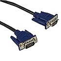 Fullink Blue Connectors HD15 Male to Male SVGA VGA Long Video Monitor Cable - 3 Feet