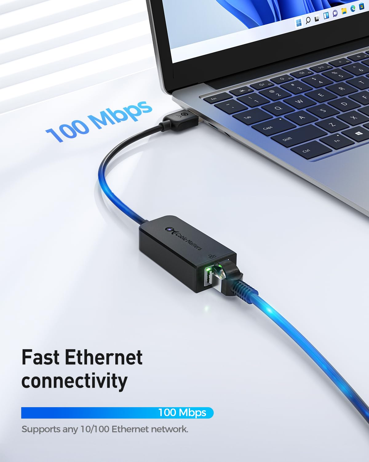 Cable Matters USB 2.0 to Ethernet Adapter, Plug & Play