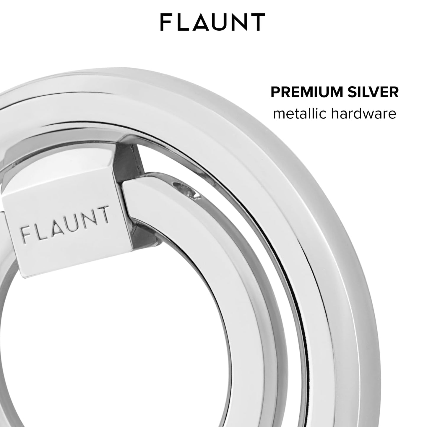 Flaunt MagSafe Phone Ring Holder and Stand - Magnetic Phone Grip - Silver