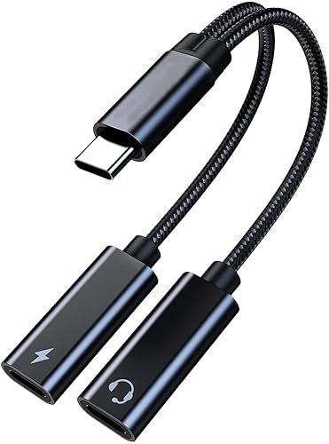 USB C Splitter, Dual USB C Headphones and Charger Adapter with PD 60W Fast Charging for iPhone 16/16Pro/16Pro Max, Pixel 8 7 6XL,Samsung Galaxy S25