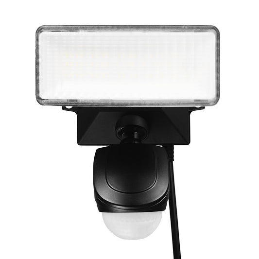 Globe Electric 17000198 180-Degree 14W Black 1200 Lumens Plug-in Outdoor Integrated LED Flood Light Security Light, 10-Foot Cord, Outside House Lights