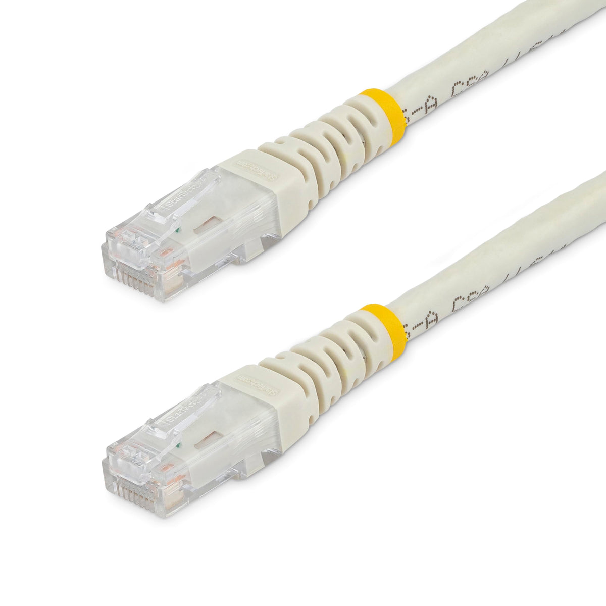 StarTech 100ft CAT6 Ethernet Cable - White CAT 6 Gigabit Ethernet Wire -250Mhz 100W PoE RJ45 UTP Molded Network Patch Cord with Strain Relief