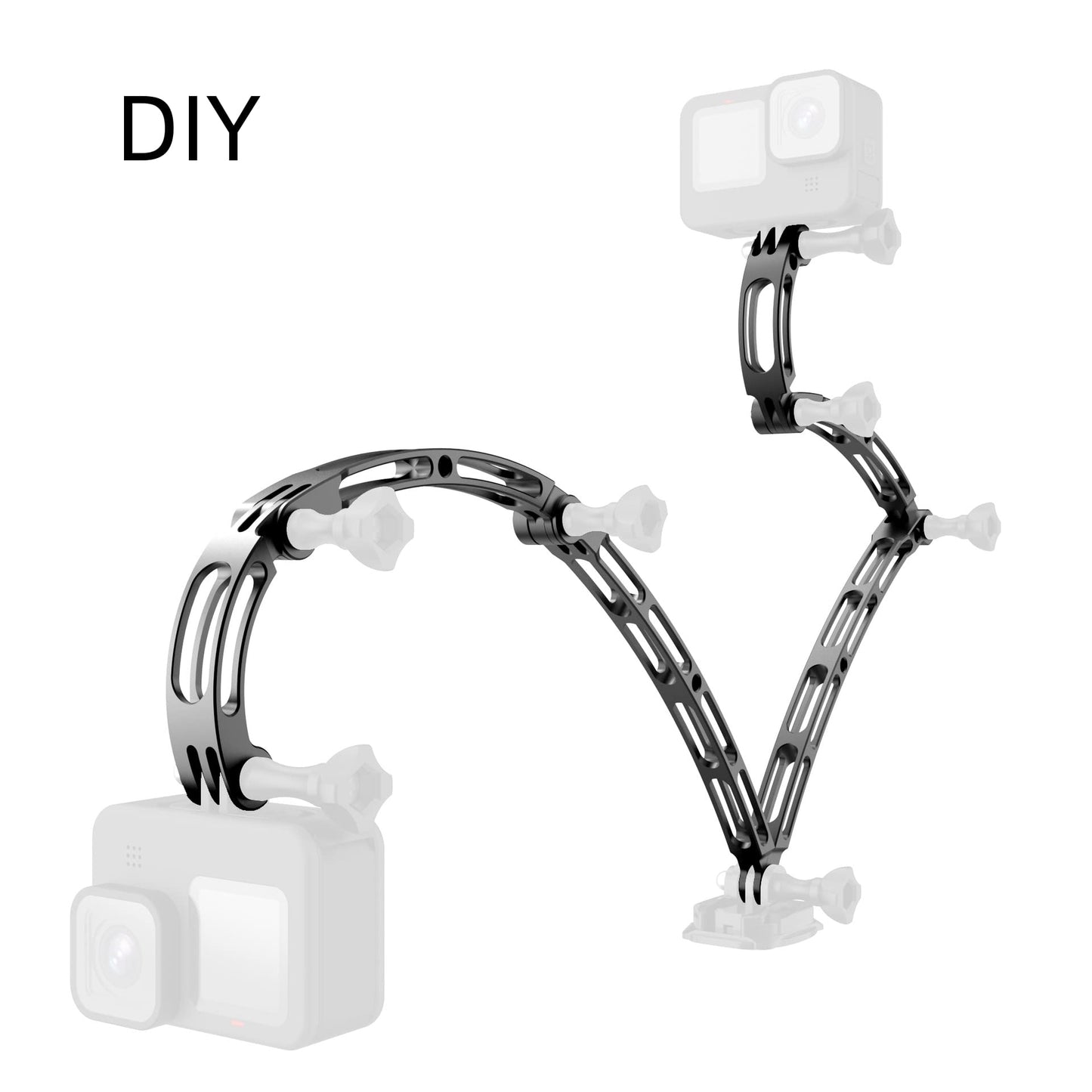 for Go Pro 11 Extension Bar Camera Mounts Clamps, Aluminum Riding Helmet Stick Extension Arm Mount for DJI Action 3 Extension Arm Bracket (200mm)