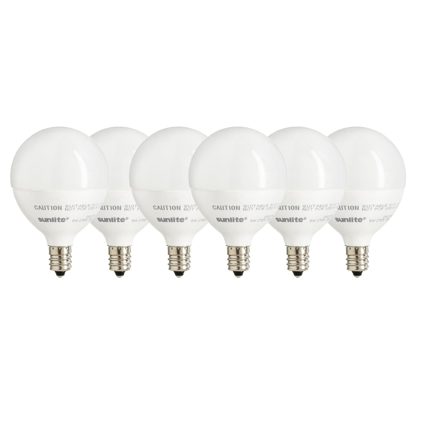 Sunlite LED G16.5 Light Bulb, 5 Watts (40W Equivalent), 350 Lumens, 90 CRI, Candelabra Base (E12), Frost, Dimmable, Title-20 Compliant, ETL Listed