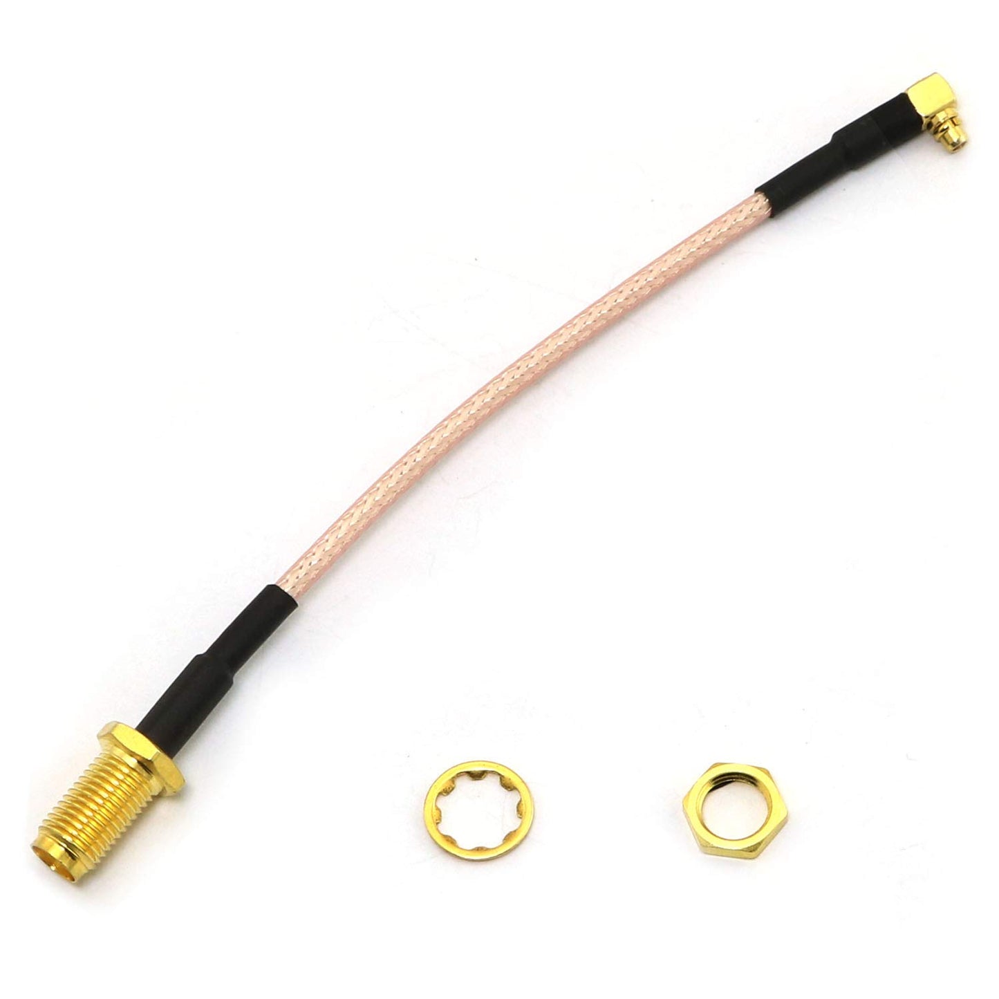 E-outstanding 1PC MMCX Pigtail Male Coaxial Cable Adapter Right Angle to RF RG316 SMA Female Antenna Connector with 0.39 Inches 4 Inches