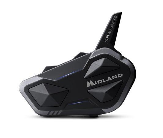 Midland BTR1 Advanced Motorcycle Bluetooth Headset - 4-Rider Intercom System with Wired and Boom Mic, RCF HD Sound, Music Sharing, DNK Noise…