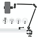 NEEWER 30" Articulating Magic Arm with Super Clamp/Action Cam Mount/Phone Holder, Overhead Camera Desk Mount Mic Boom Stand, Compatible with GoPro