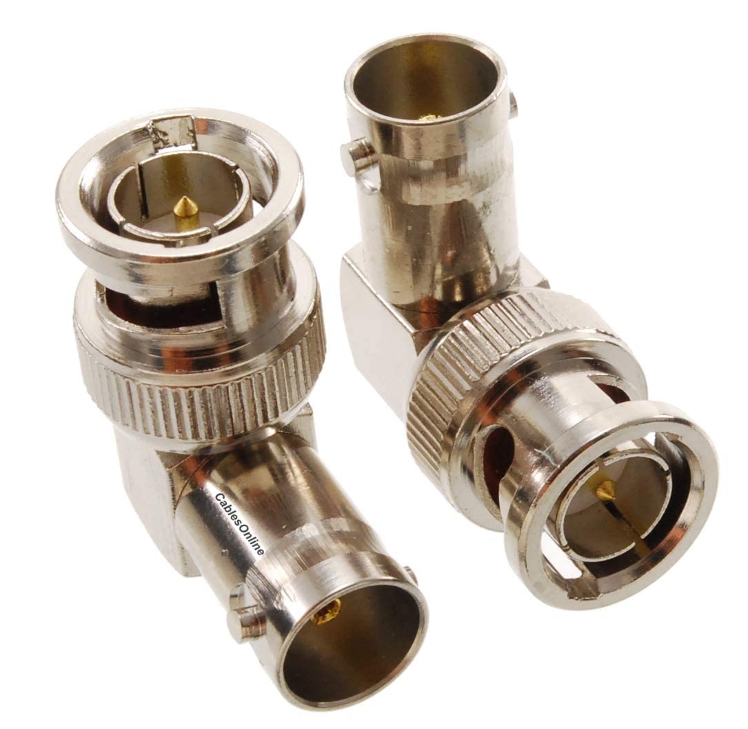 CablesOnline 10-Pack 90-Degree BNC Right-Angle Male to BNC Female Video Adapter (AV-A55-10)
