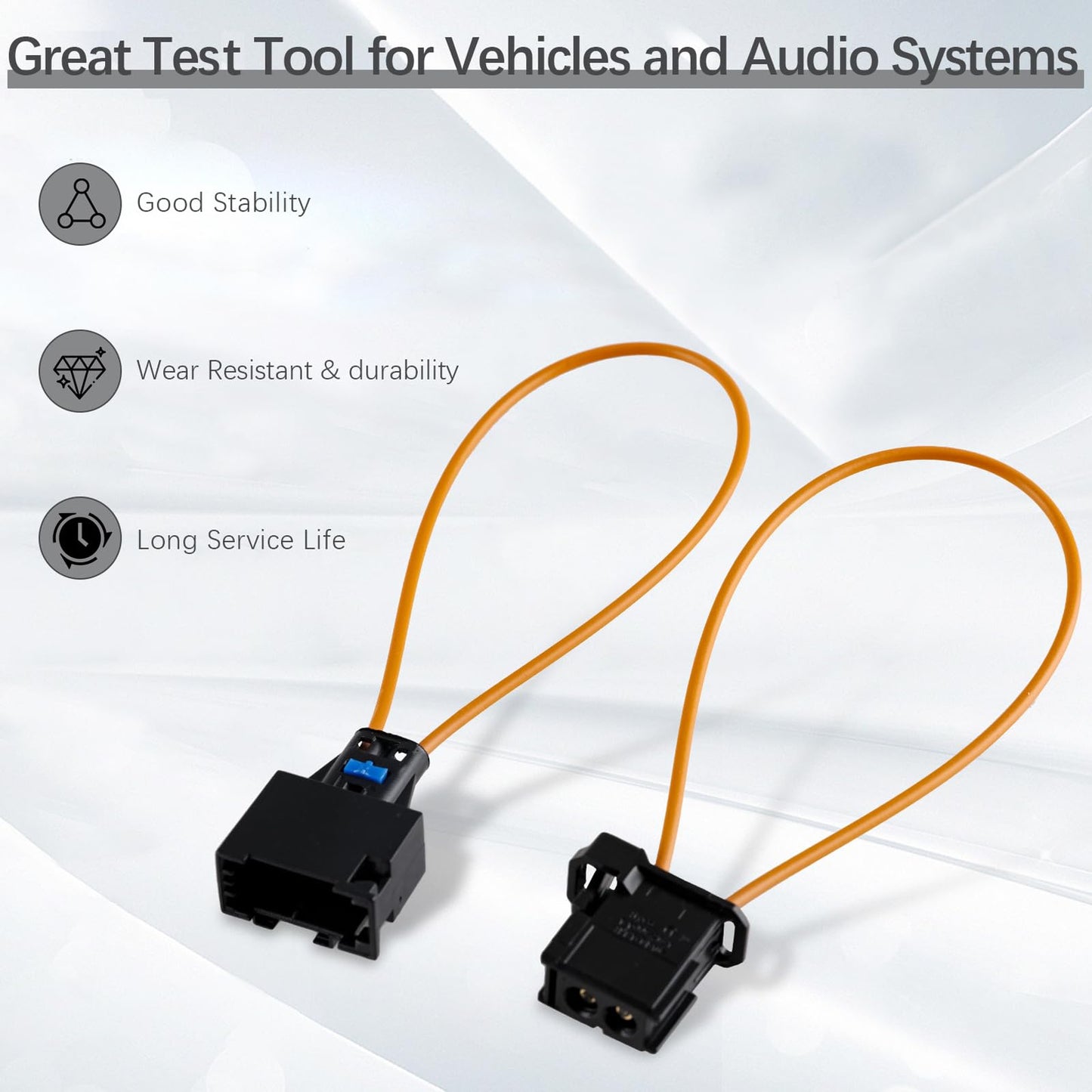 Velidy 2 PCS Fiber Most Optical Optic Loop Bypass Male Female Adapter for Benz Audi Mercedes BMW VW Porsche