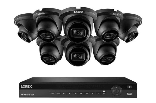 16-Channel Nocturnal NVR System with 4K (8MP) Smart IP Dome Security Cameras with Real-Time 30FPS Recording and Listen-in Audio 8 / Black