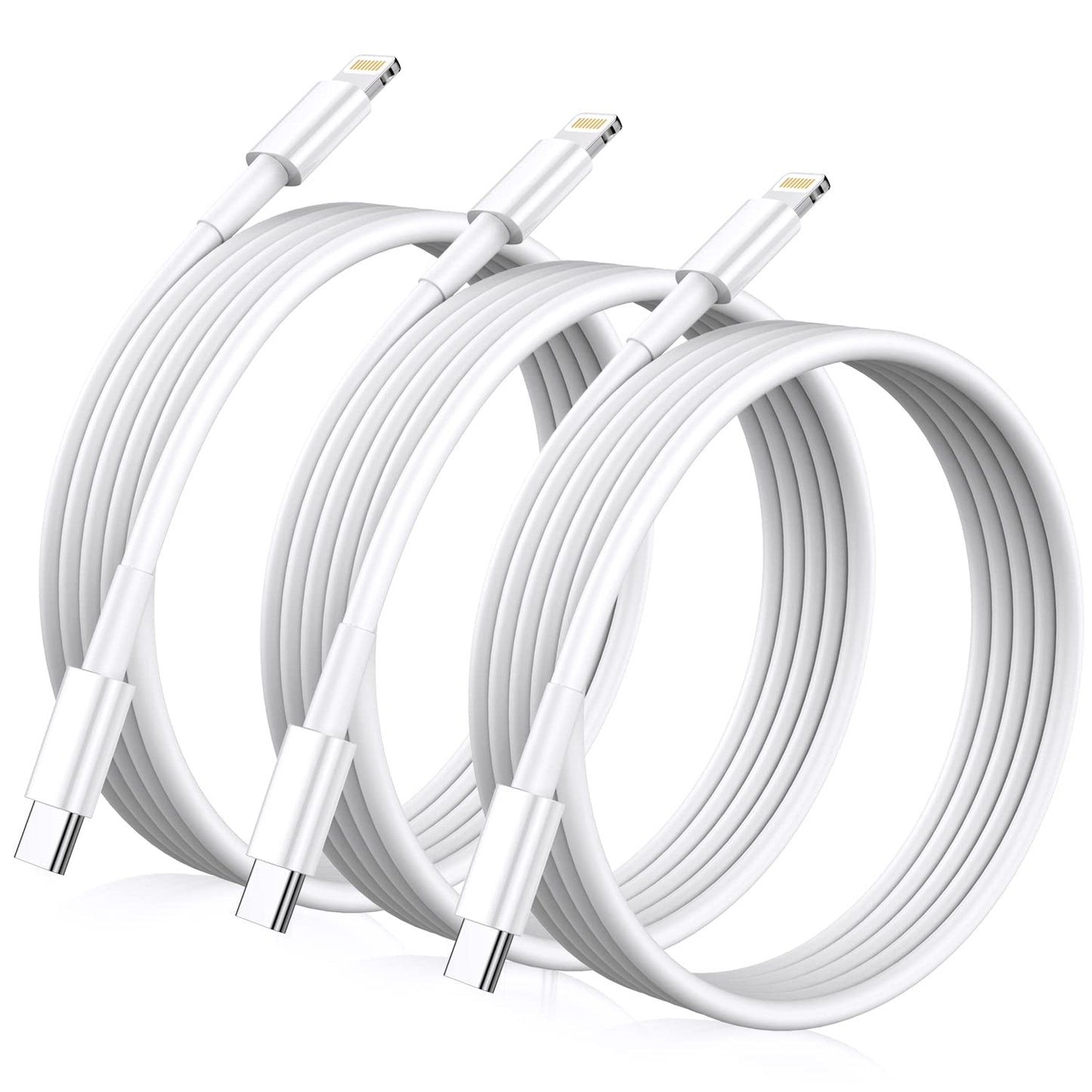 HFHSCN Real 20W USB C to Lightning Cable iPhone Fast Charging Cable,[6ft 3Pack] Mfi Certified USB-C Power Rapid Charger Cord for iPhone 14/13/12/12…