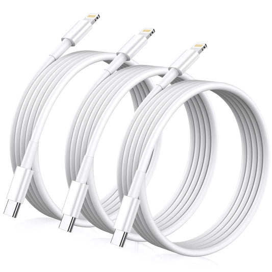HFHSCN Real 20W USB C to Lightning Cable iPhone Fast Charging Cable,[6ft 3Pack] Mfi Certified USB-C Power Rapid Charger Cord for iPhone 14/13/12/12…
