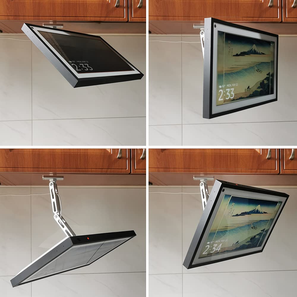 ATOPHK Under-Cabinet Mount? Aluminum Material Stand for Ech_ooo Show 15?Multi Angle Adjustment?Horizontal and Vertical Screens Rotate Freely?Ceiling