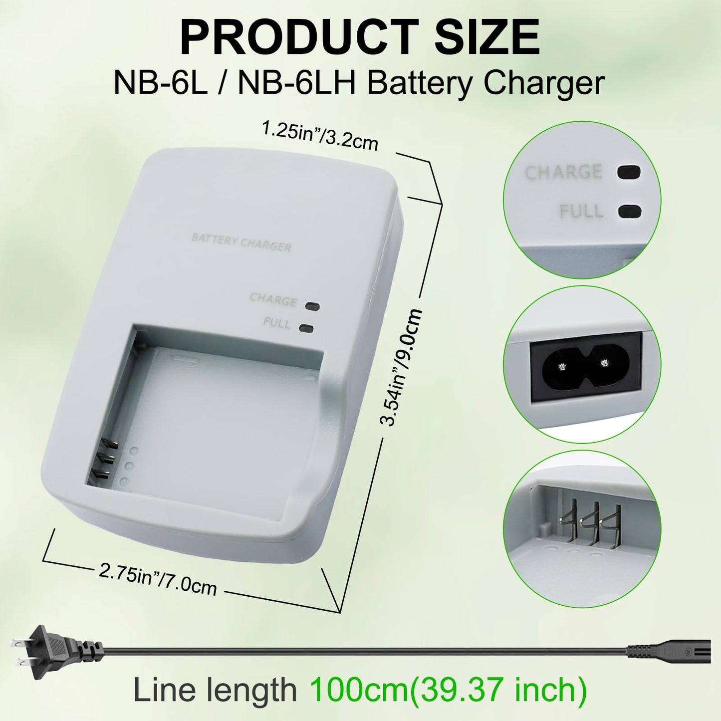 CB-2LY CB-2LYE Charger compatible with NB-6L NB-6LH battery For Canon PowerShot D10 D20 D30 S90 S95 S120 S200 SD770 IS SD980 IS SD1200 IS SD1300 IS