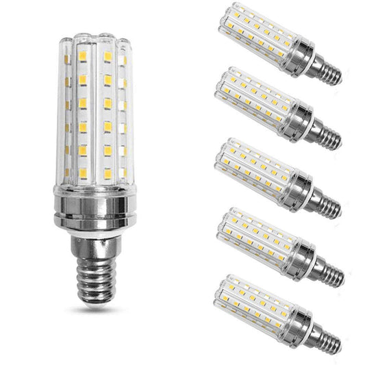LED Corn Light Bulbs (6 Pack) E14 Base LED Candelabra Bulb,12W (100W Incandescent Bulbs) Decorative Candle Base E14 Corn 3000K Warm White LED