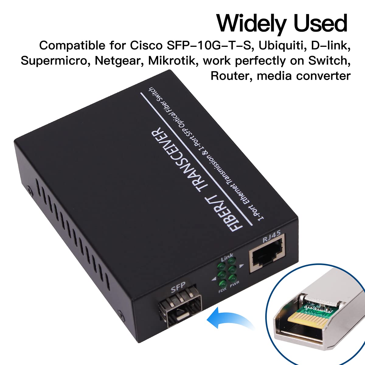 1000BASE-T Gigabit SFP to RJ45 Copper Ethernet Modular Transceiver for Cisco,Meraki,Ubiquiti,D/TP Link,Supermicro,Netgear, 1.25G SFP-T CAT5E/CAT6 up